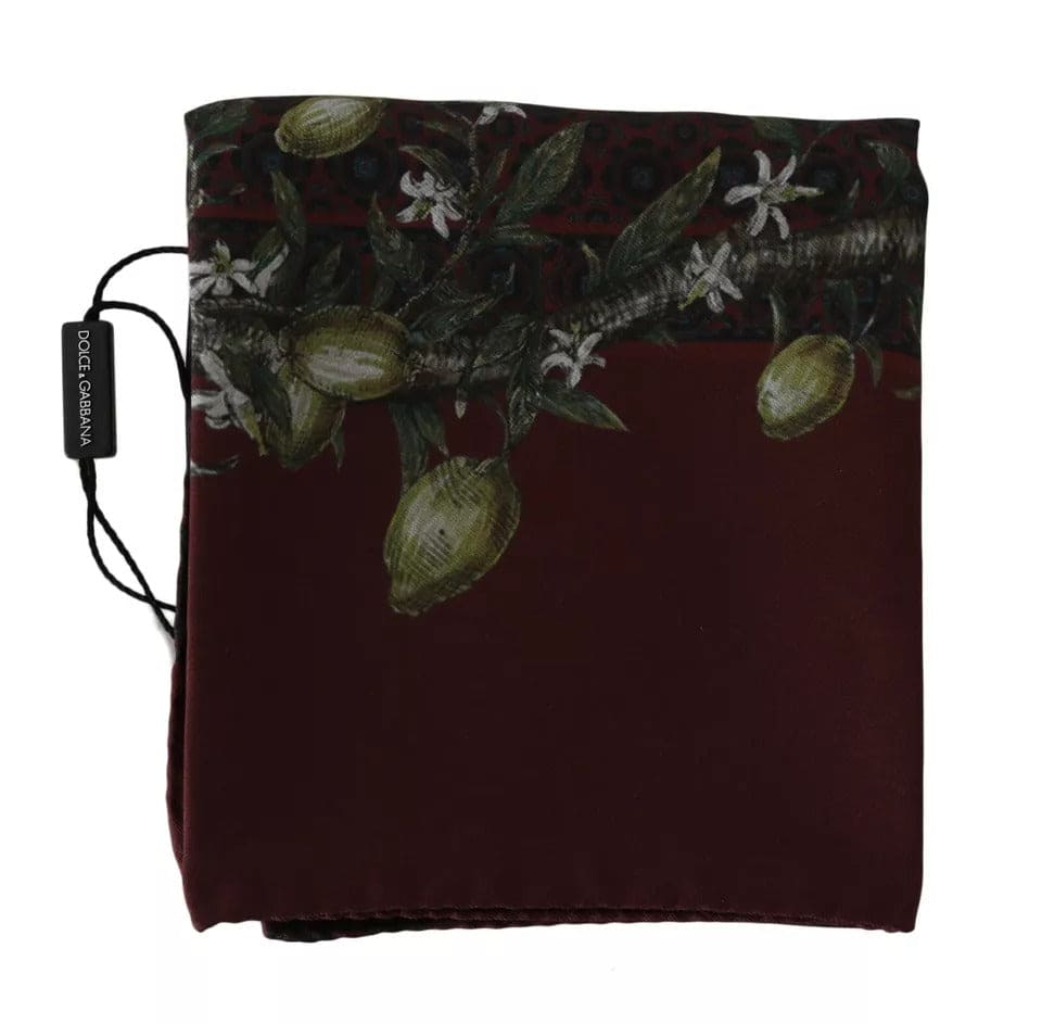 Foulard portefeuille fleuri 100 % soie bordeaux Dolce &amp; Gabbana pour femme