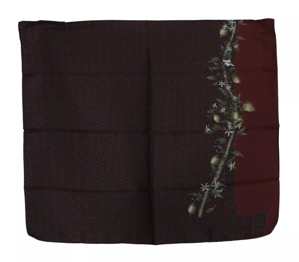 Foulard portefeuille fleuri 100 % soie bordeaux Dolce &amp; Gabbana pour femme