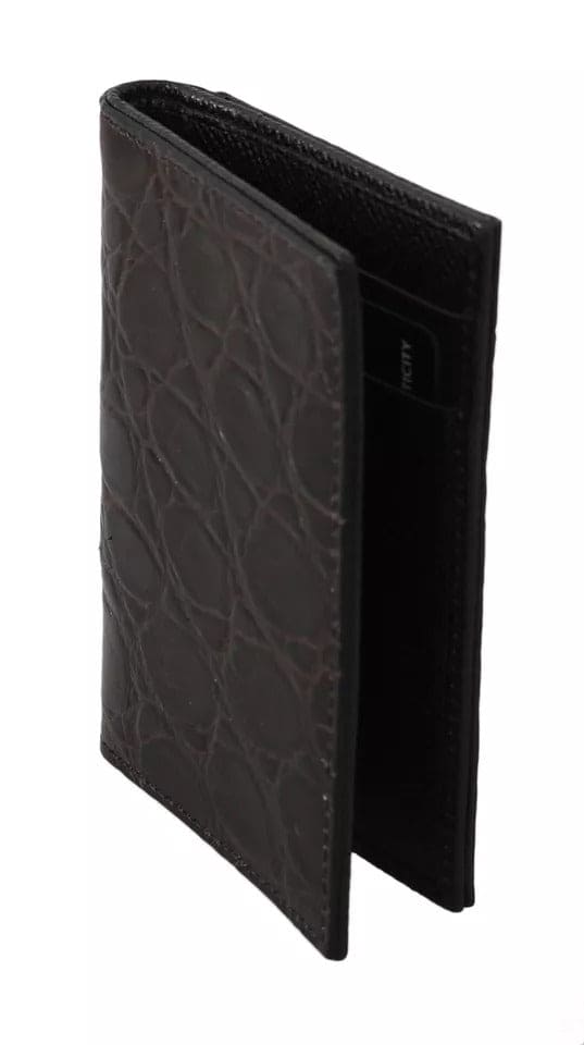 Portefeuille porte-cartes pour homme Dolce &amp; Gabbana marron 100 % caïman