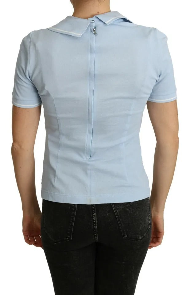 T-shirt polo papillon bleu Dolce &amp; Gabbana en coton