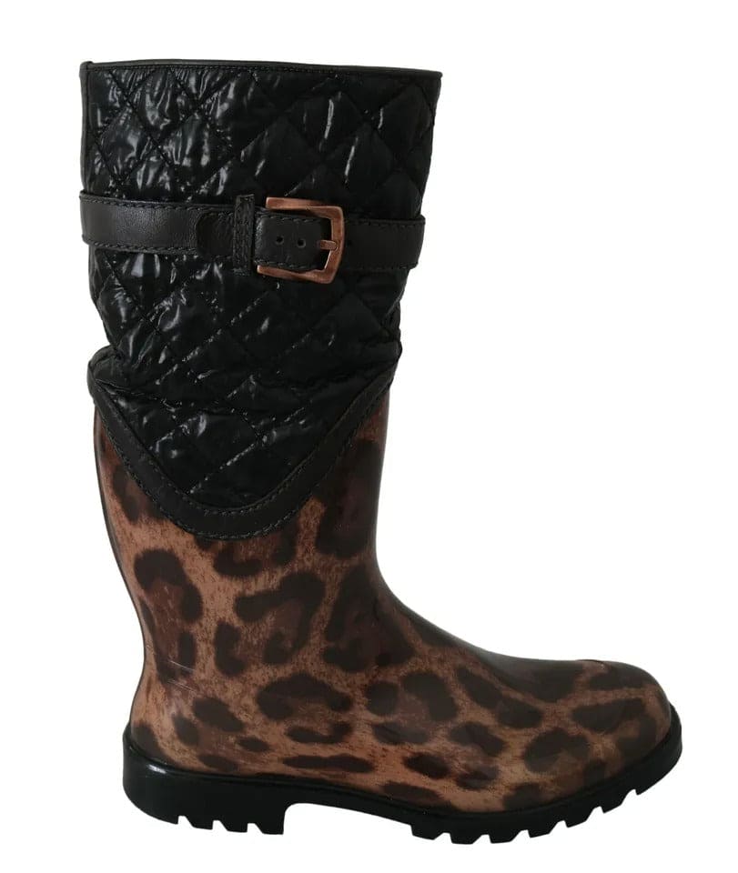 Botines de leopardo negros y marrones de Dolce &amp; Gabbana