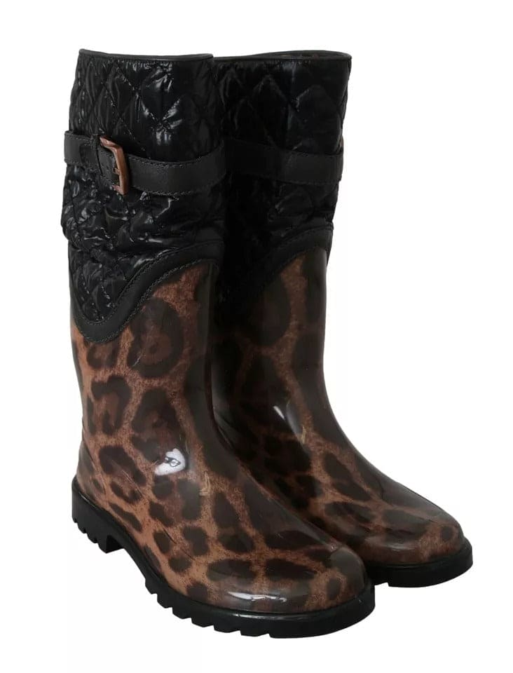 Botines de leopardo negros y marrones de Dolce &amp; Gabbana