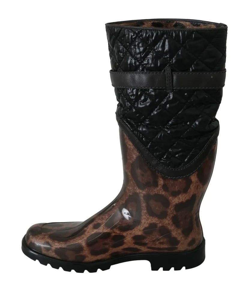 Botines de leopardo negros y marrones de Dolce &amp; Gabbana