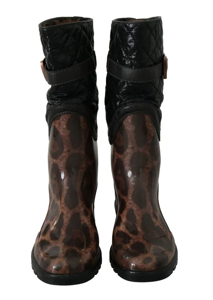 Botines de leopardo negros y marrones de Dolce &amp; Gabbana