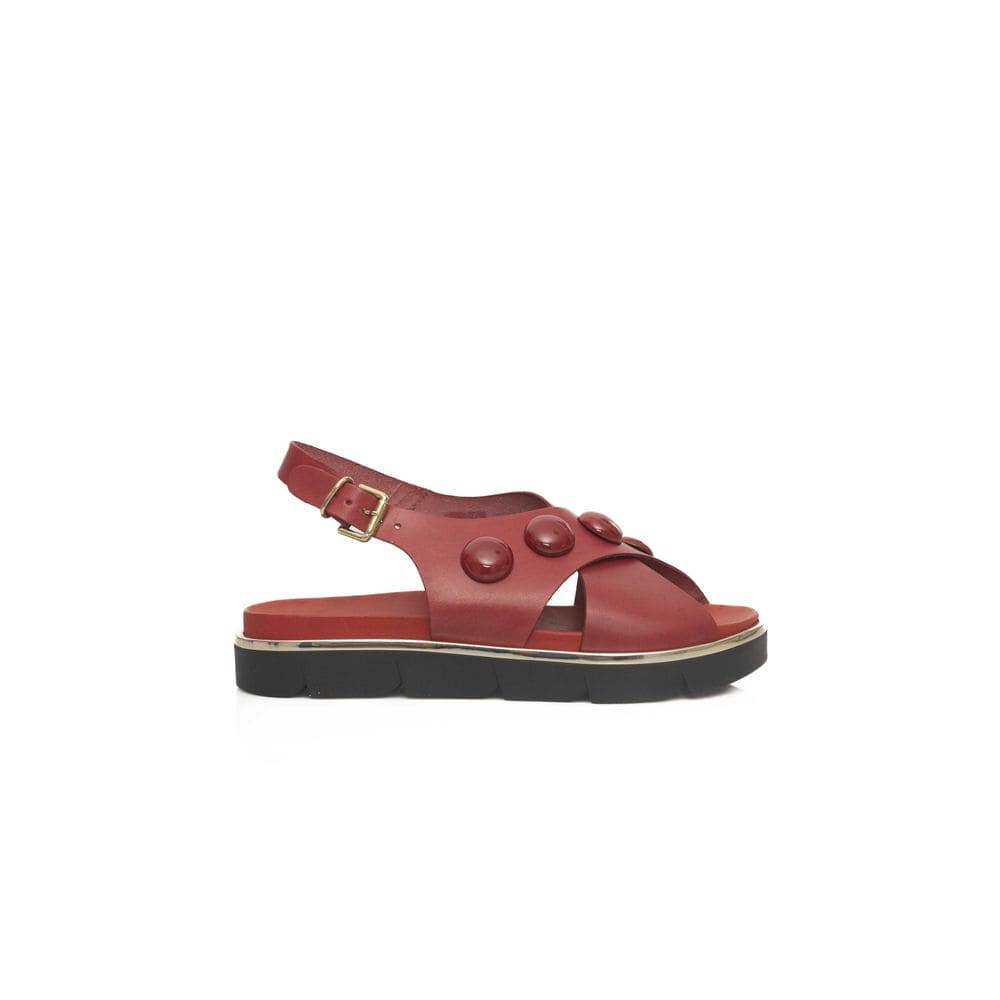 Sandale Cerruti 1881 en cuir de vachette rouge