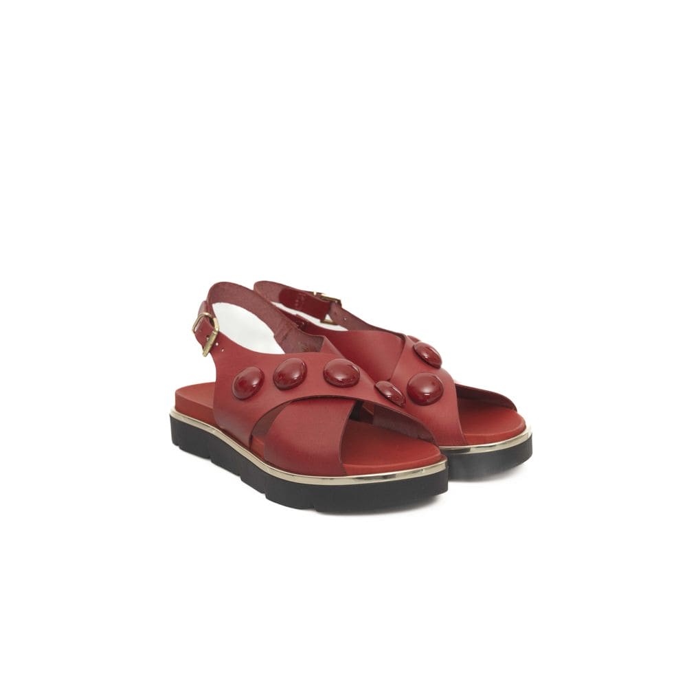 Sandale Cerruti 1881 en cuir de vachette rouge