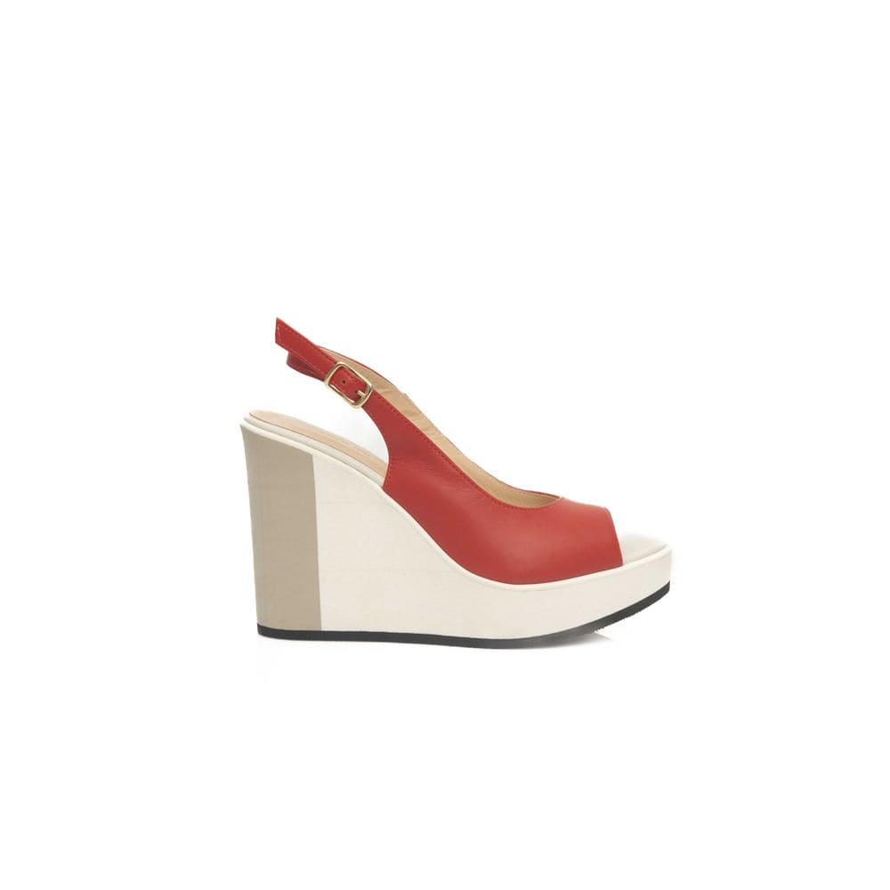 Sandale Cerruti 1881 en cuir de veau rouge