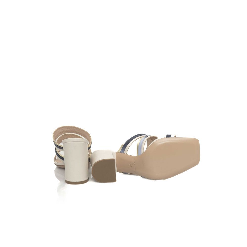 Cerruti 1881 White Goat Leather Women Sandal