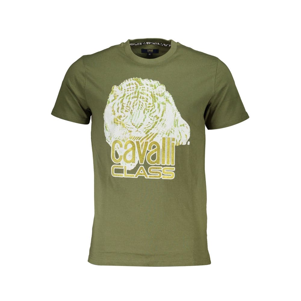 Camiseta de algodón verde Cavalli Class