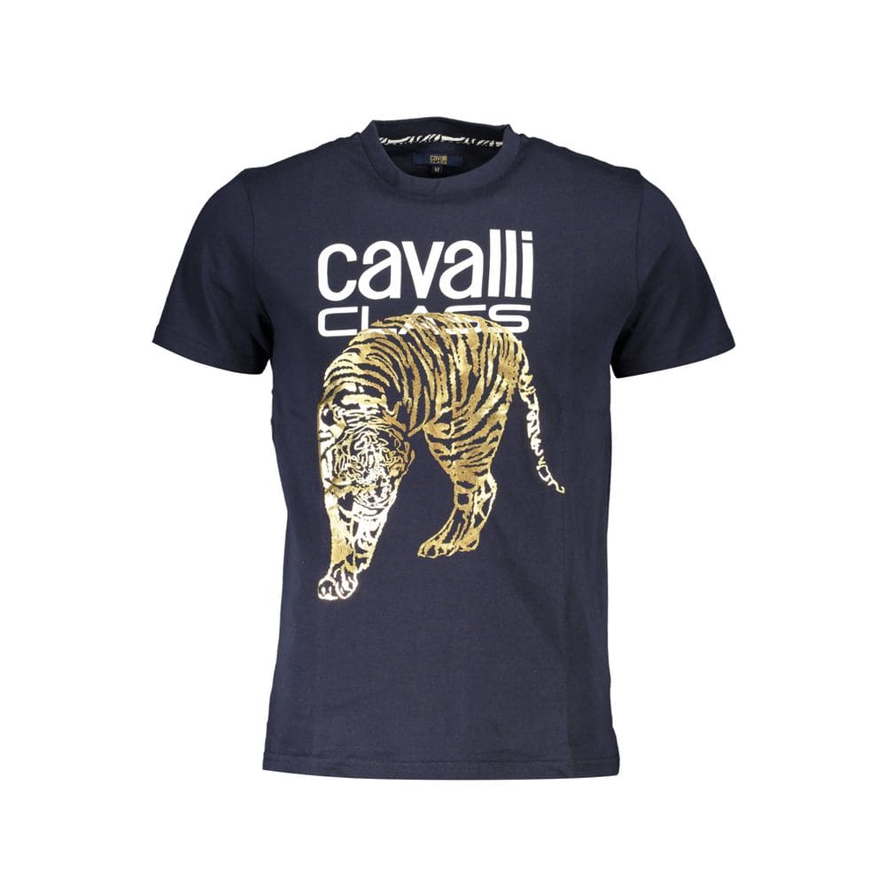 T-shirt en coton bleu Cavalli Class