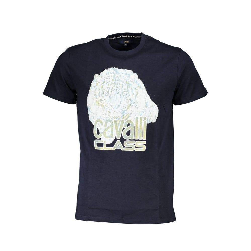 Camiseta de algodón azul Cavalli Class