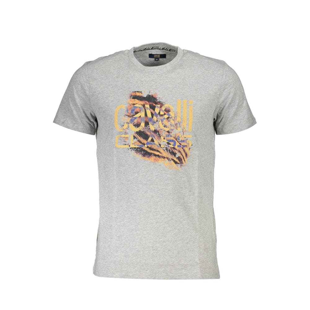 Camiseta de algodón gris Cavalli Class