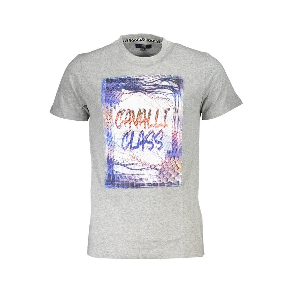 Camiseta de algodón gris Cavalli Class