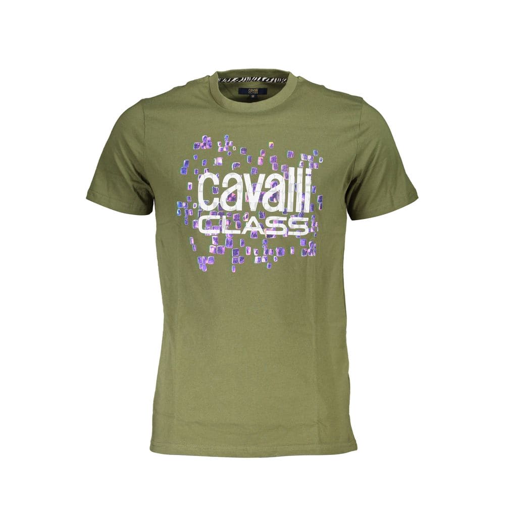 Camiseta de algodón verde Cavalli Class