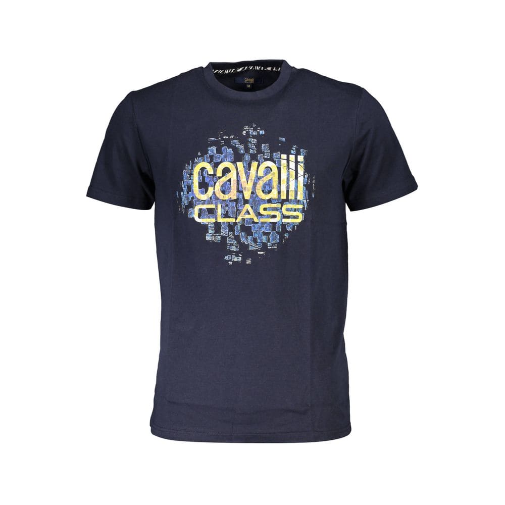 Camiseta de algodón azul Cavalli Class