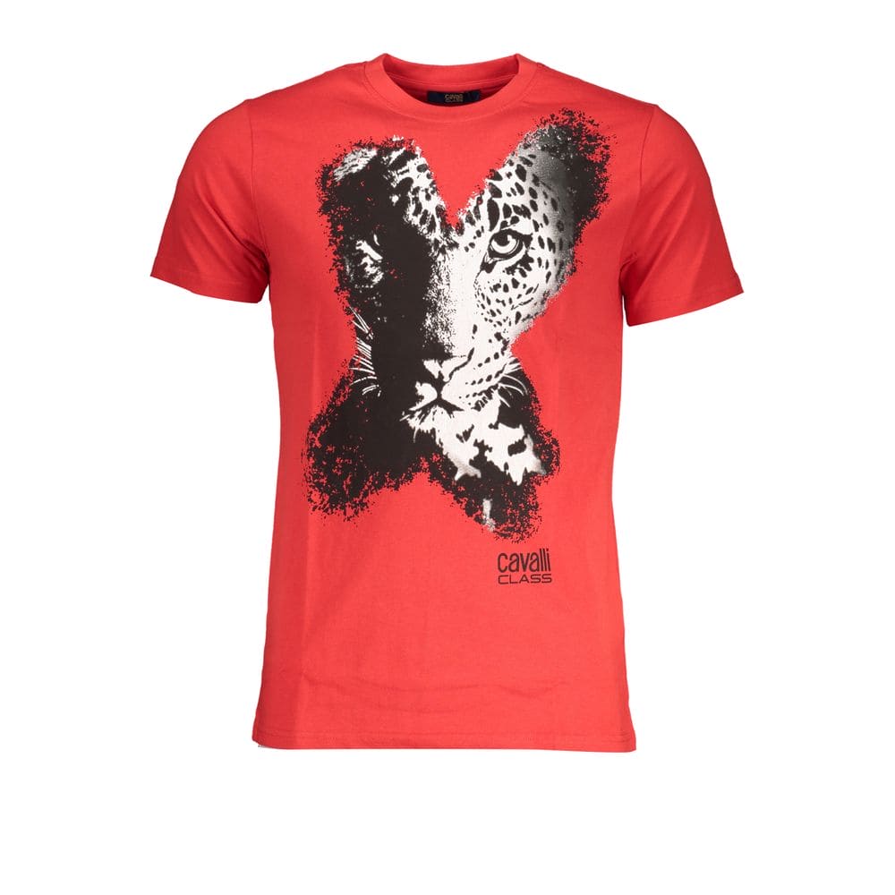 Camiseta de algodón roja de la clase Cavalli