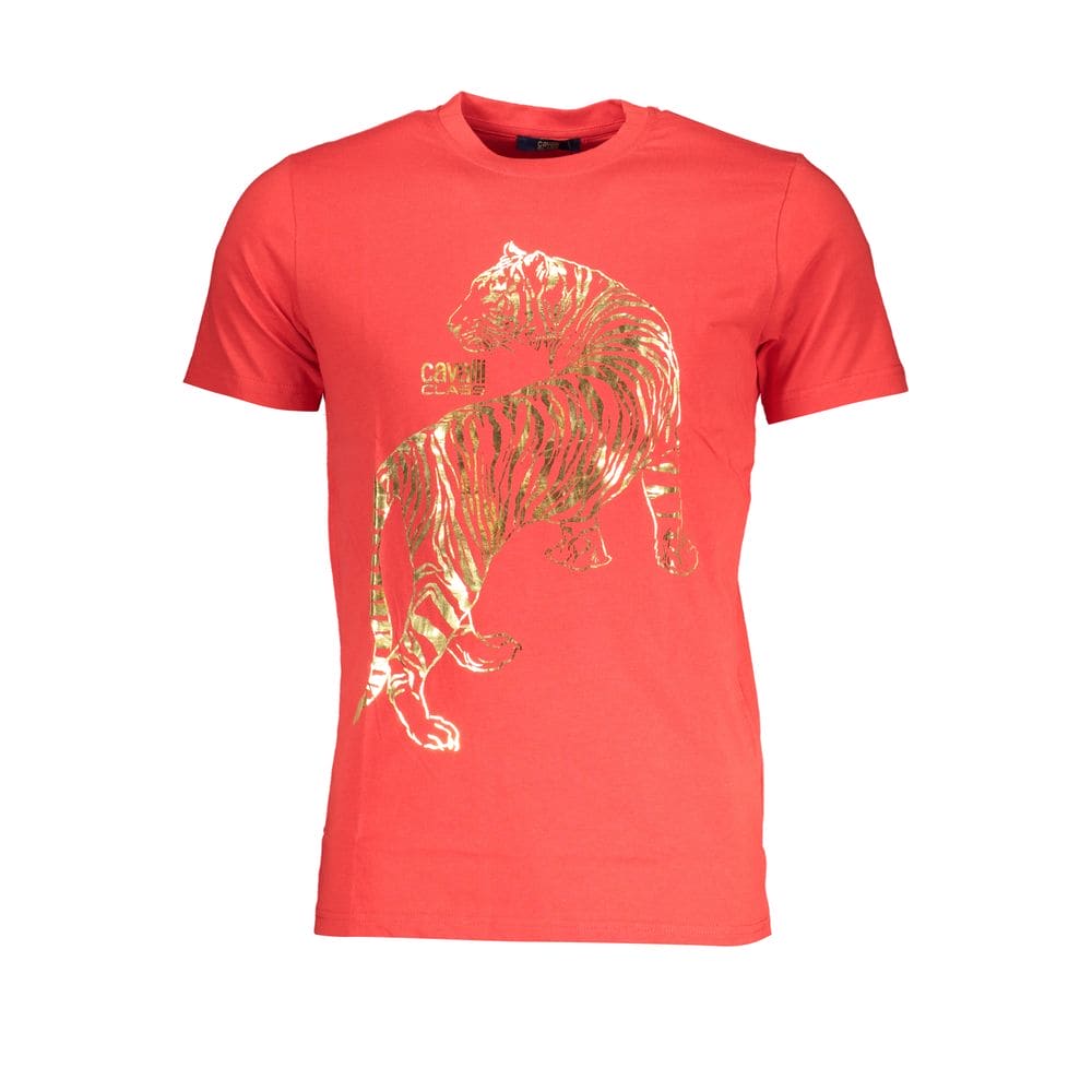 Camiseta de algodón roja de la clase Cavalli