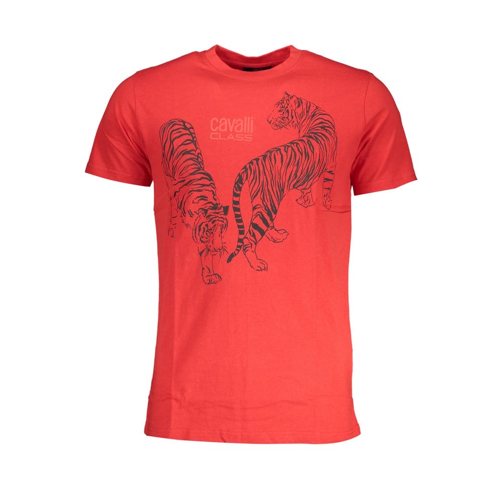 Camiseta de algodón roja de la clase Cavalli