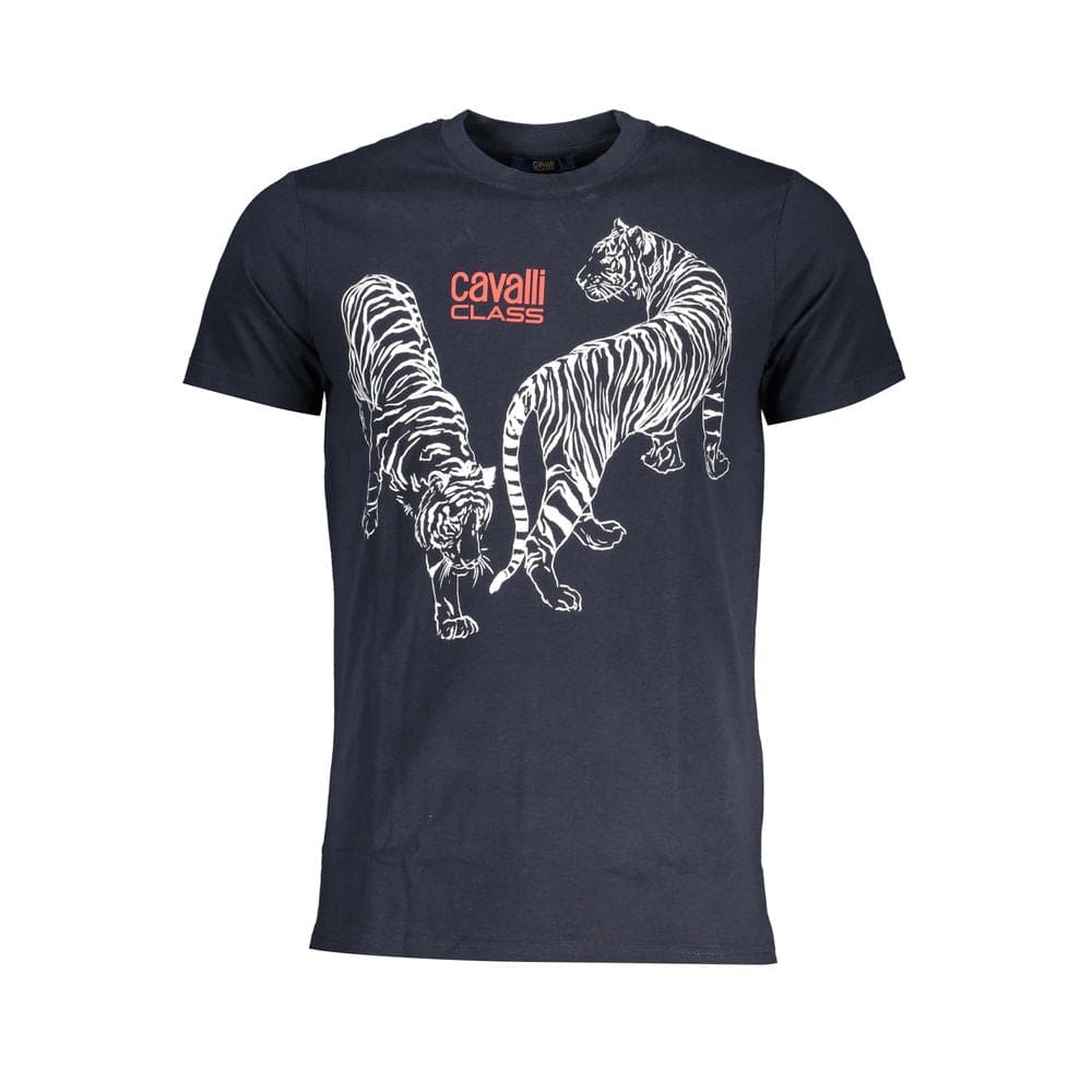 T-shirt en coton bleu Cavalli Class