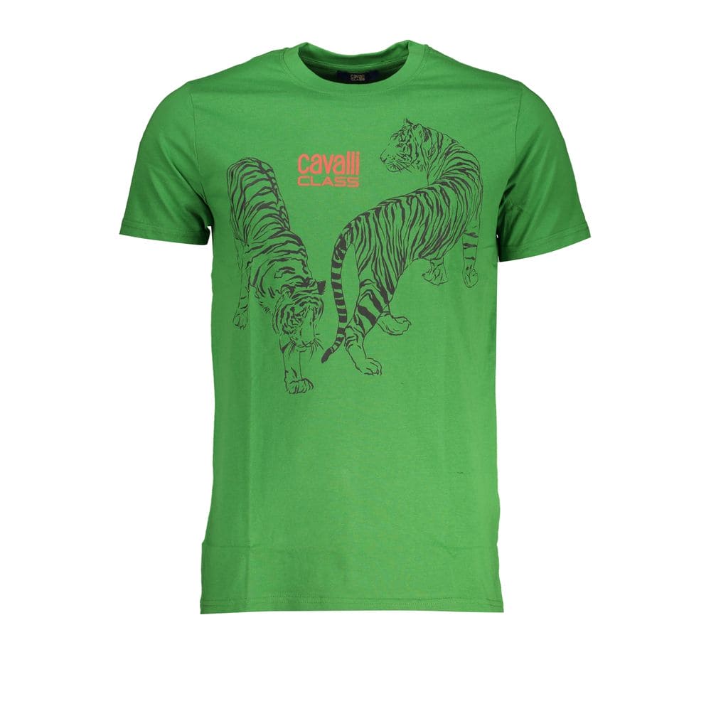 T-shirt en coton vert Cavalli Class