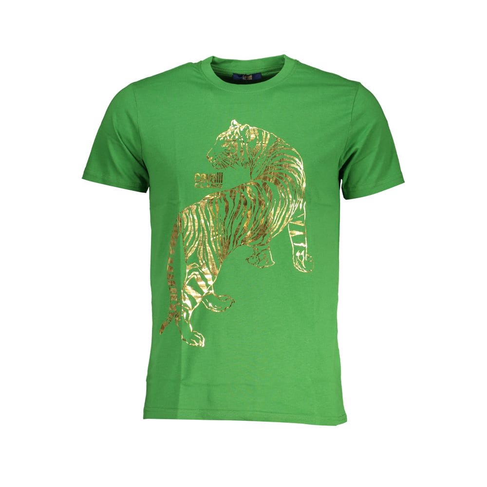 T-shirt en coton vert Cavalli Class