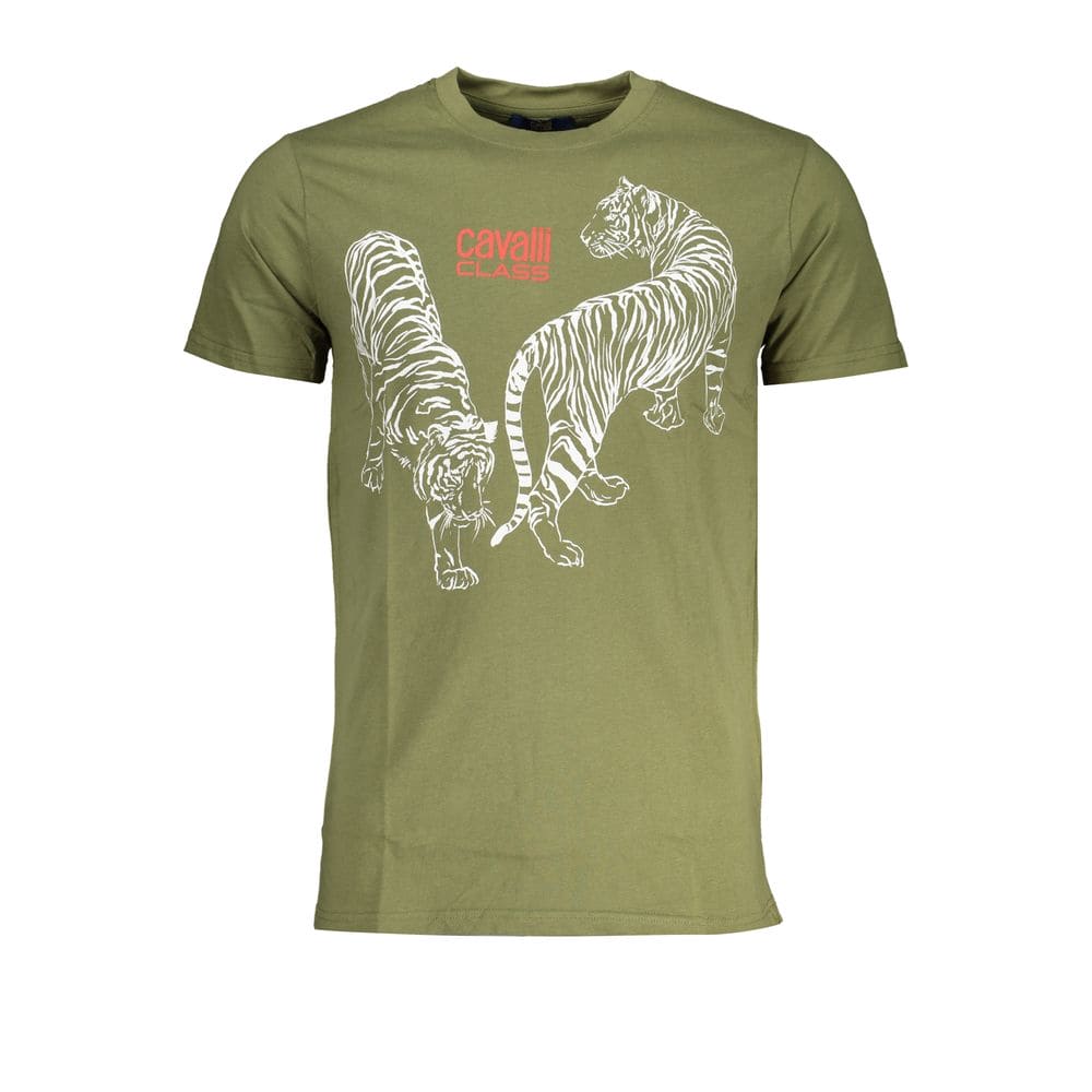 T-shirt en coton vert Cavalli Class