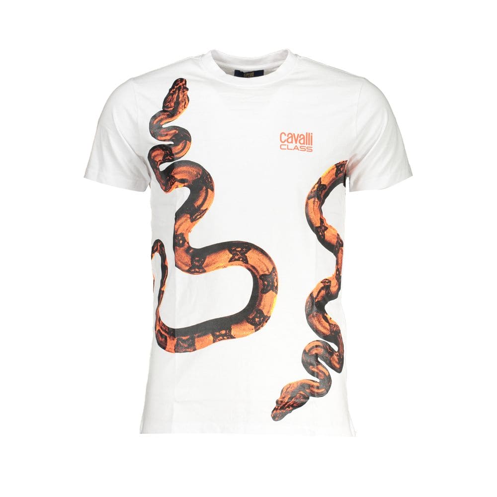 Camiseta de algodón blanca de la clase Cavalli