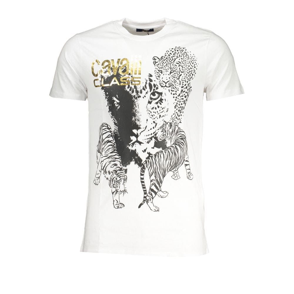 Camiseta de algodón blanca de la clase Cavalli