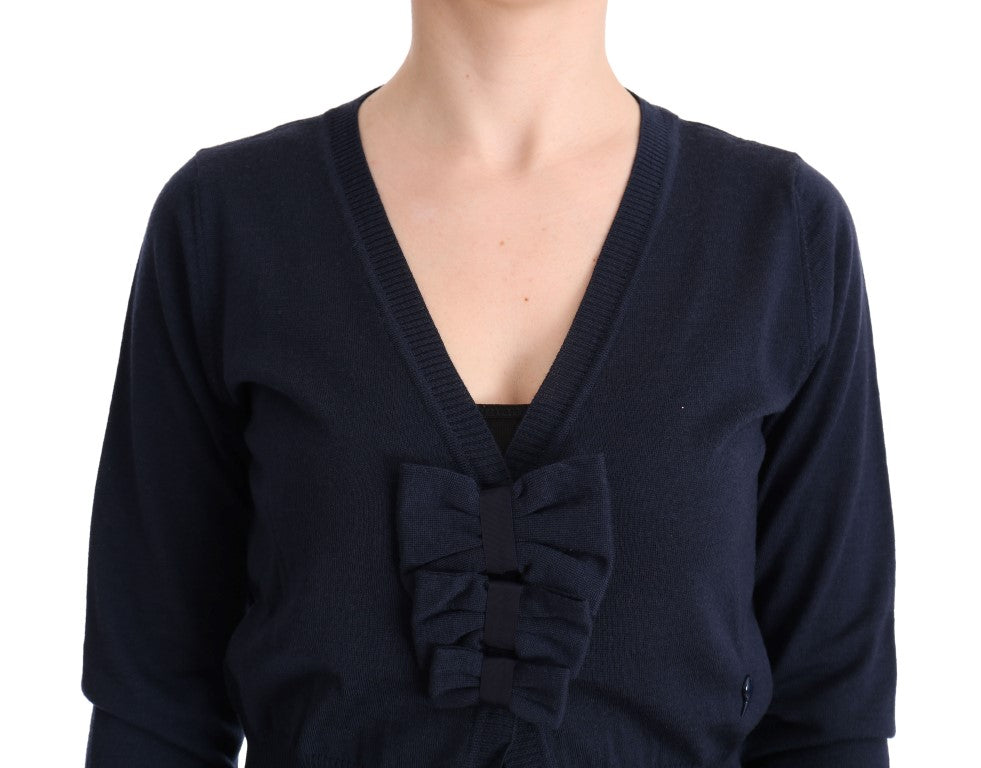 Pull cardigan en laine bleu élégant MARGHI LO'