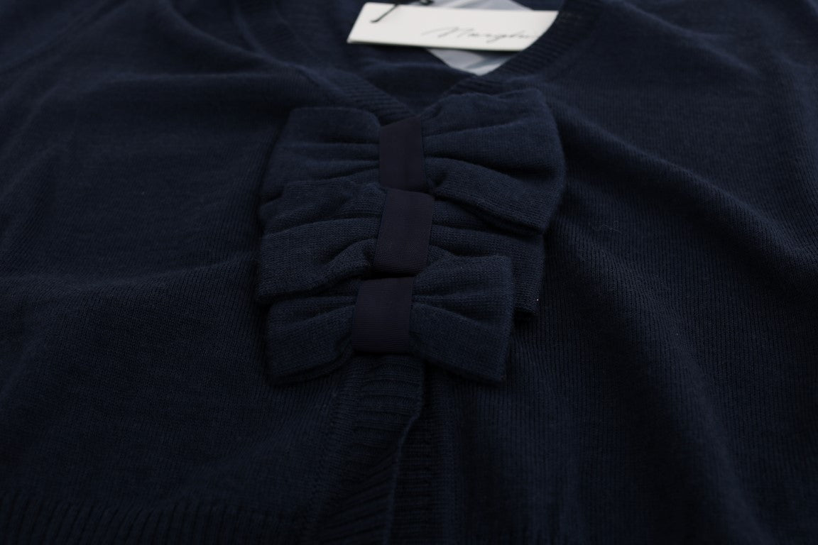 Pull cardigan en laine bleu élégant MARGHI LO'