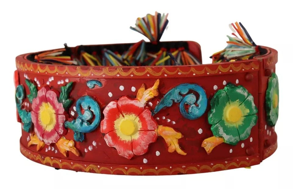 Dolce &amp; Gabbana Ceinture Carretto large à fleurs multicolores