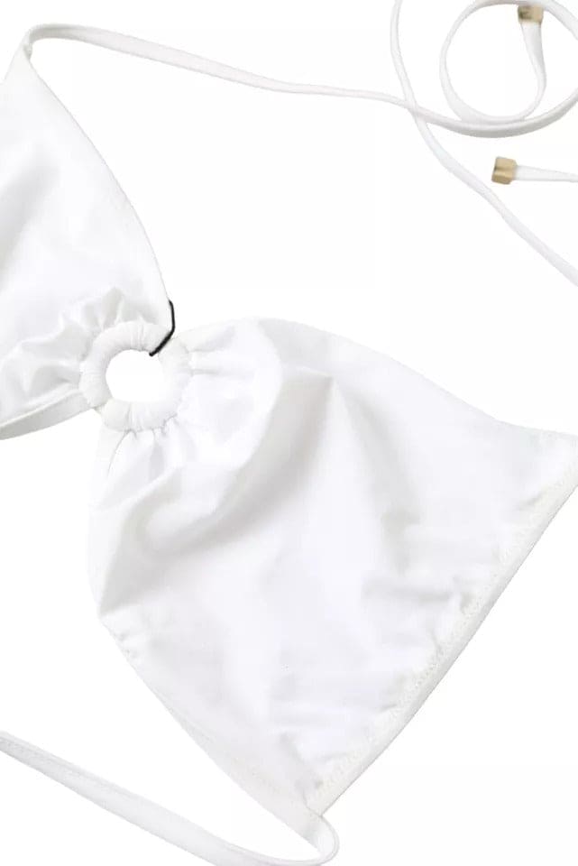 Haut de bikini en nylon extensible blanc Dolce &amp; Gabbana