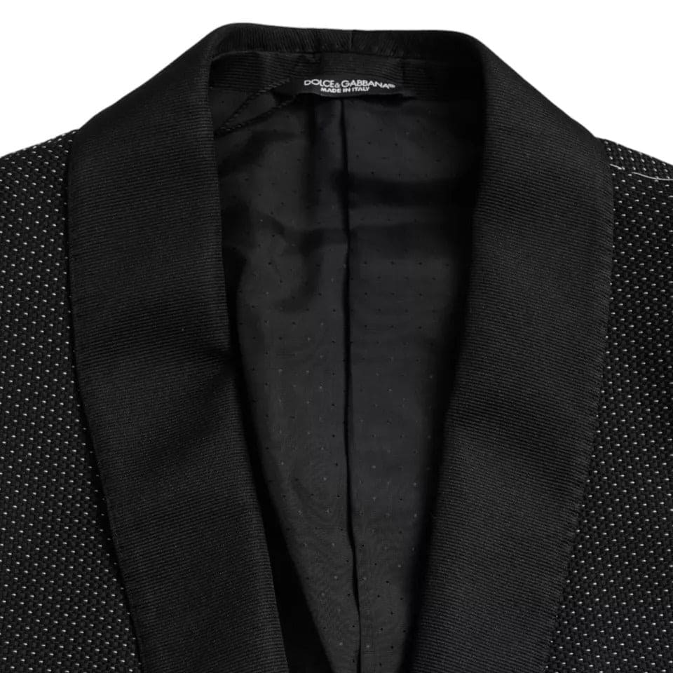 Blazer de botonadura sencilla MARTINI de jacquard negro de Dolce &amp; Gabbana