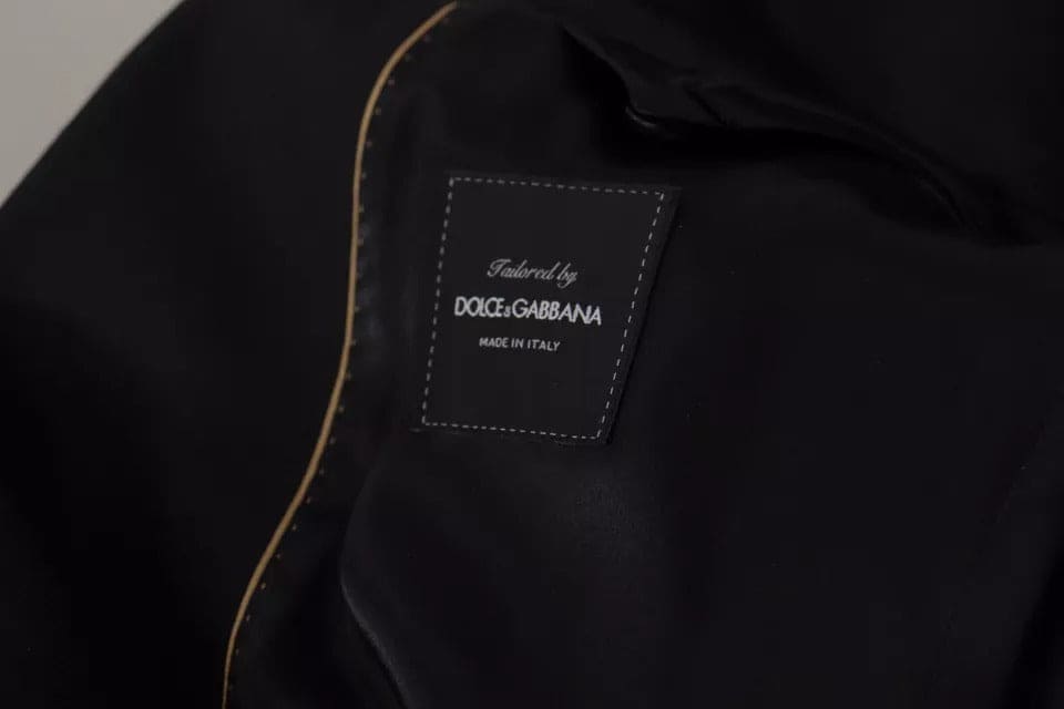 Veste blazer à boutonnage simple en polyester noir Dolce &amp; Gabbana