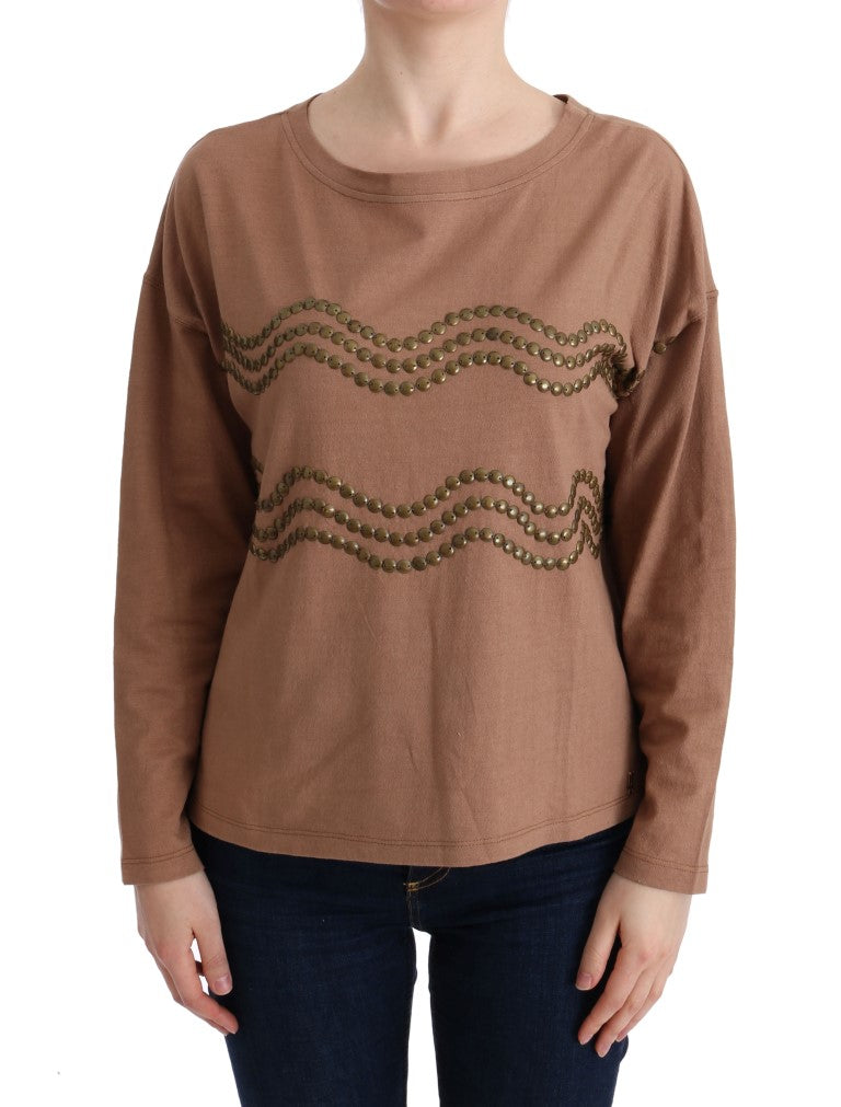 Pull ras du cou en coton marron chic de John Galliano