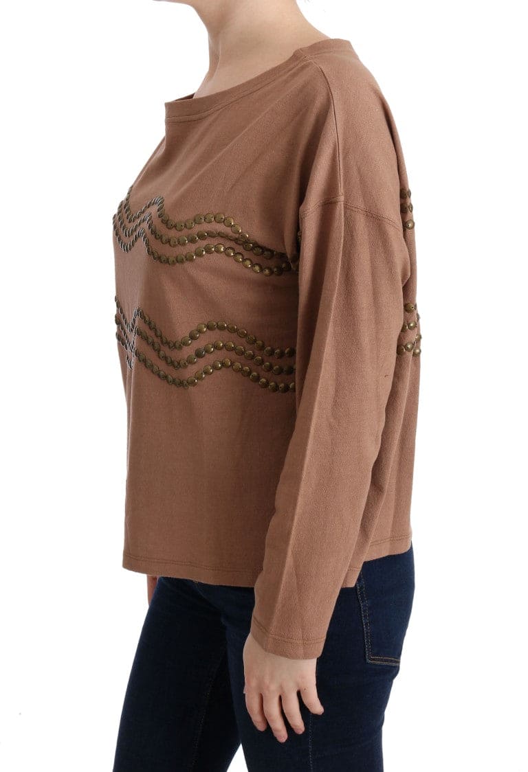 Pull ras du cou en coton marron chic de John Galliano