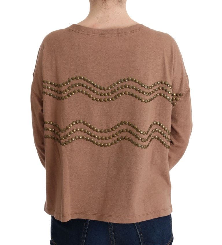 Pull ras du cou en coton marron chic de John Galliano