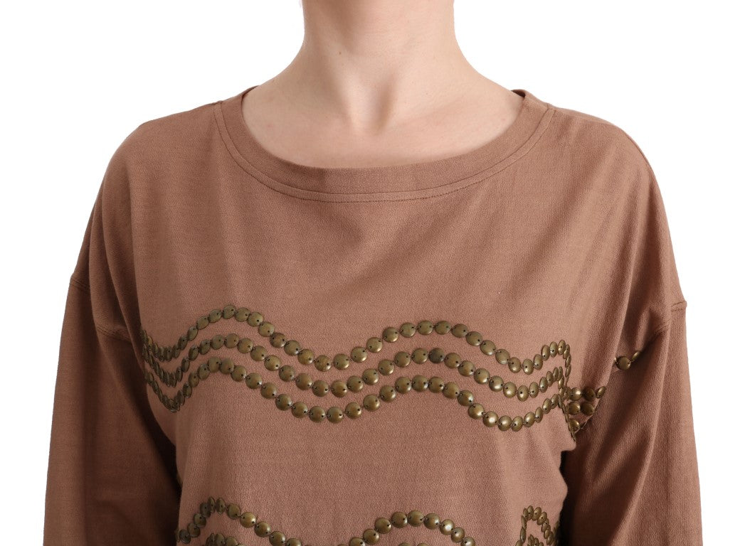 Pull ras du cou en coton marron chic de John Galliano