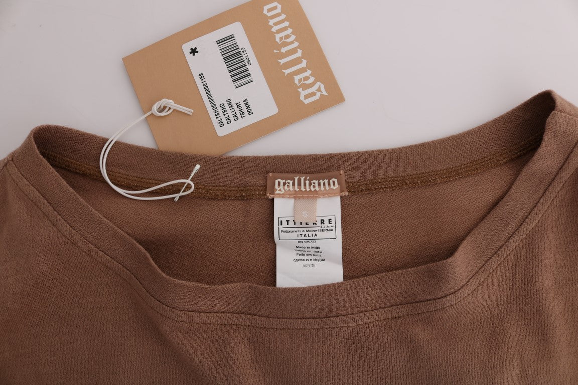 Pull ras du cou en coton marron chic de John Galliano