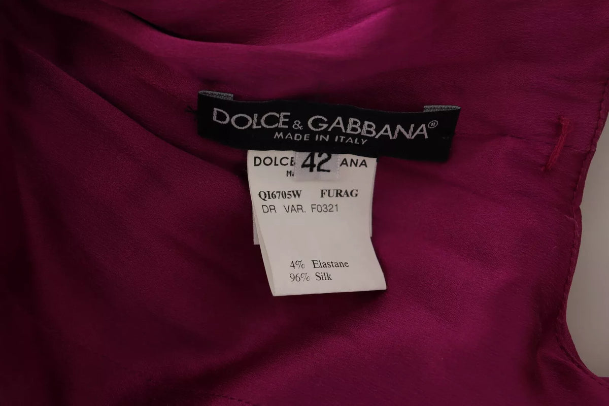 Vestido estilo sirena de seda elástica fucsia de Dolce &amp; Gabbana