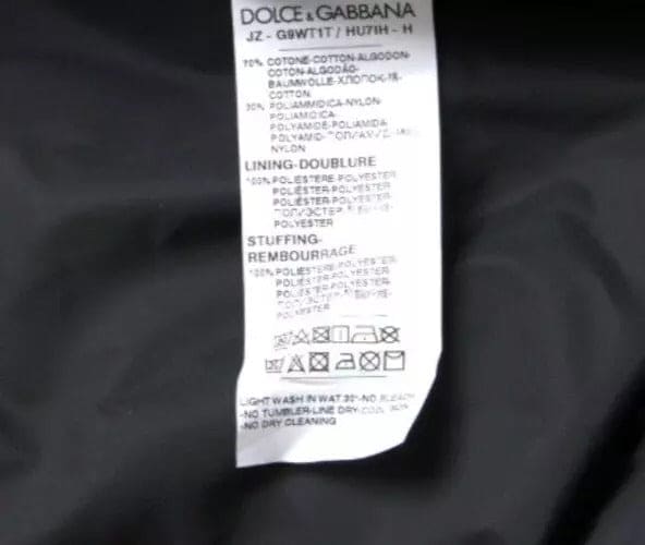 Veste bomber à capuche en coton noir avec logo Dolce &amp; Gabbana