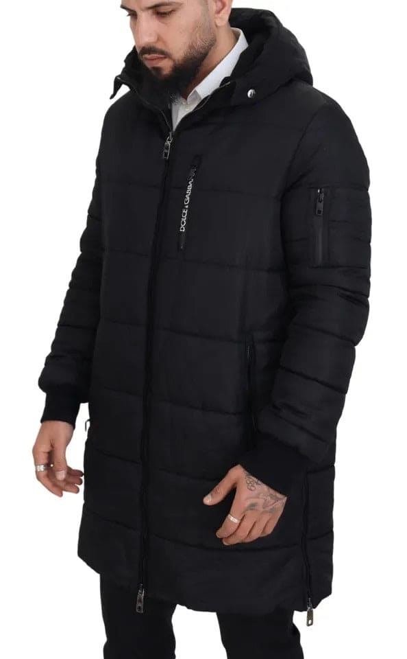 Parka à capuche en nylon noir Dolce &amp; Gabbana - Veste d'hiver