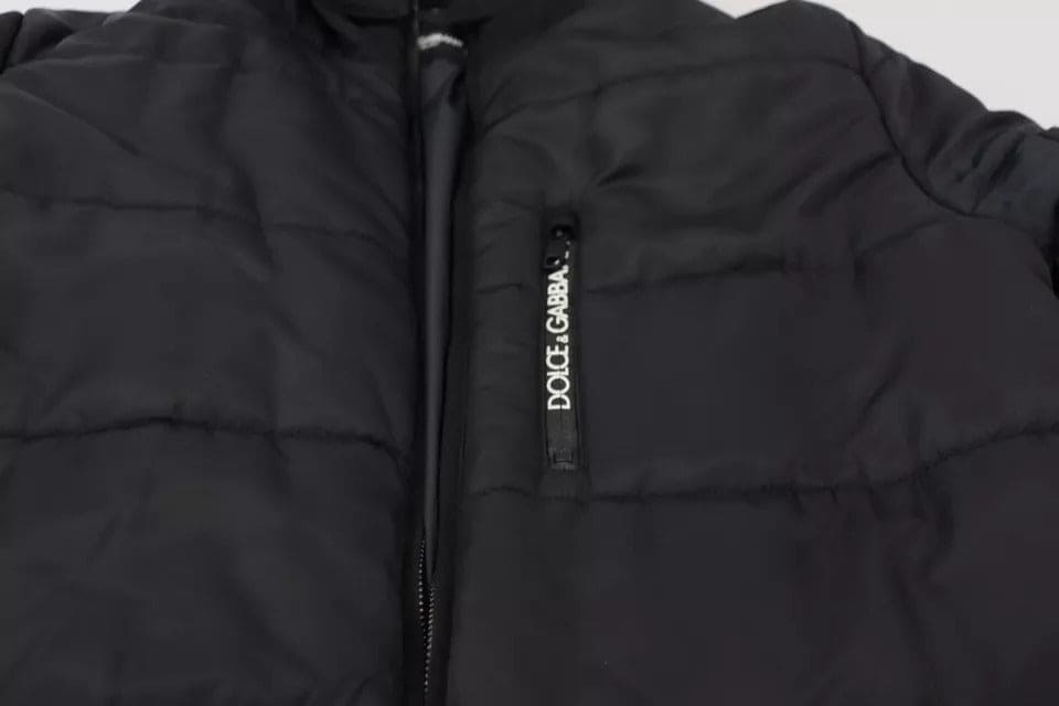 Parka à capuche en nylon noir Dolce &amp; Gabbana - Veste d'hiver