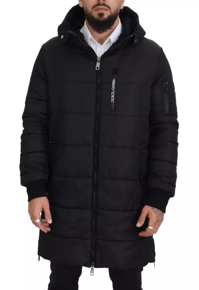 Parka à capuche en nylon noir Dolce &amp; Gabbana - Veste d'hiver