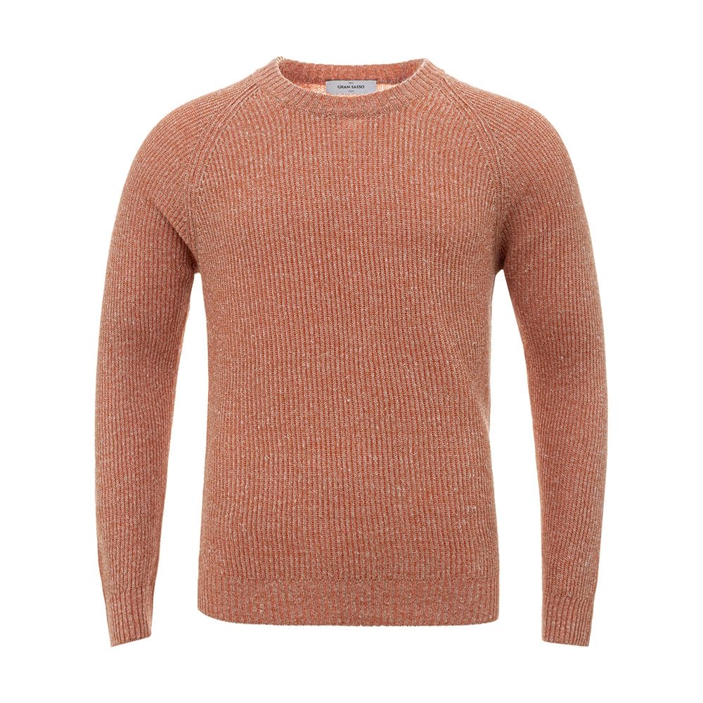 Pull en mélange de lin et de coton orange Gran Sasso