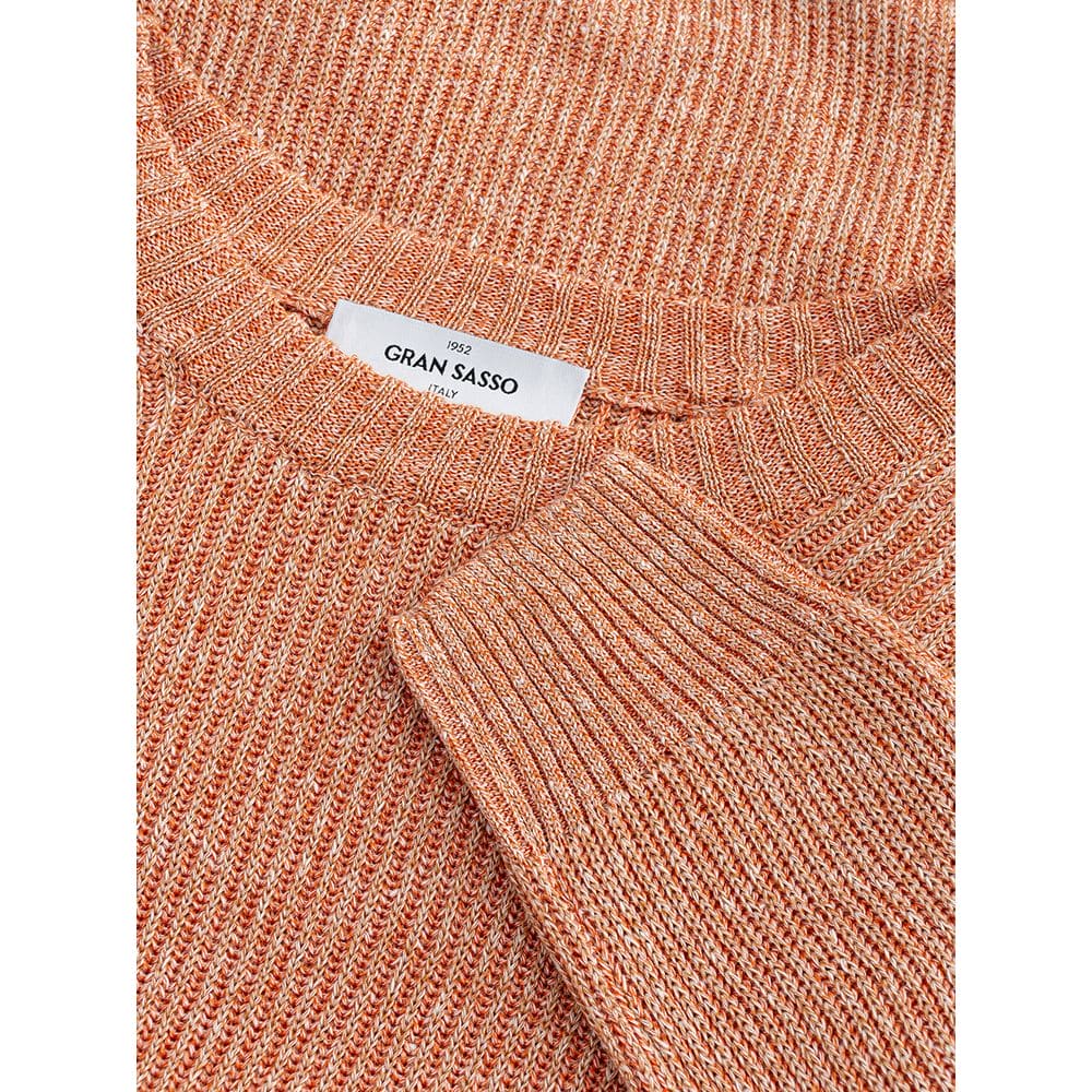 Pull en mélange de lin et de coton orange Gran Sasso