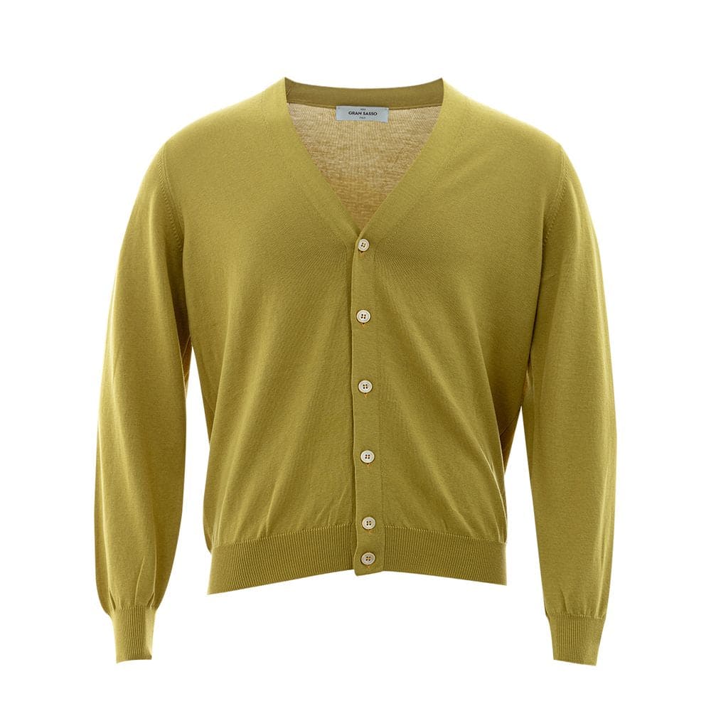 Cardigan en laine italienne Gran Sasso en jaune vif