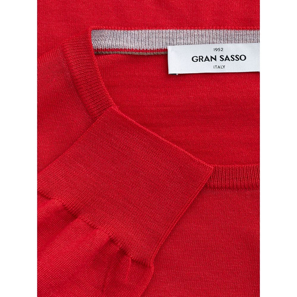 Pull élégant en laine rouge Gran Sasso pour homme