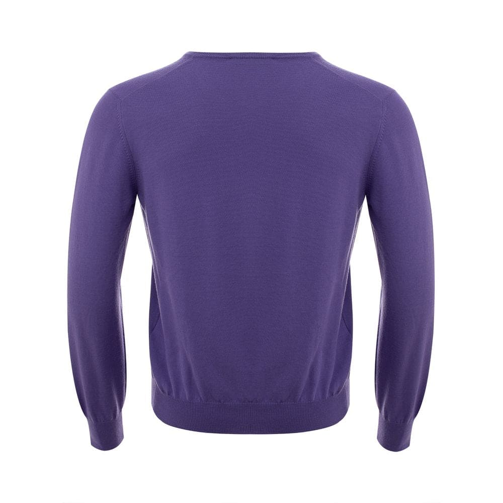 Pull élégant en laine violette Gran Sasso pour hommes exigeants