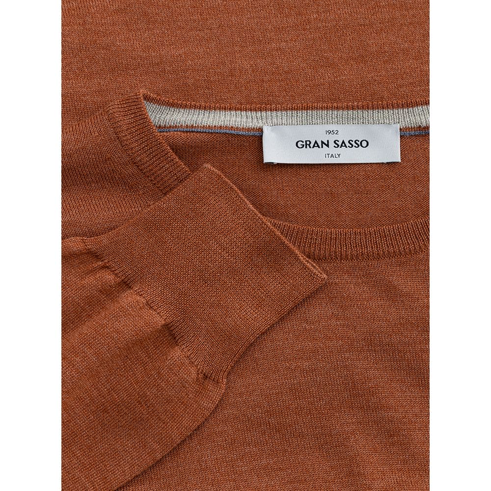 Pull élégant en laine marron Gran Sasso pour homme